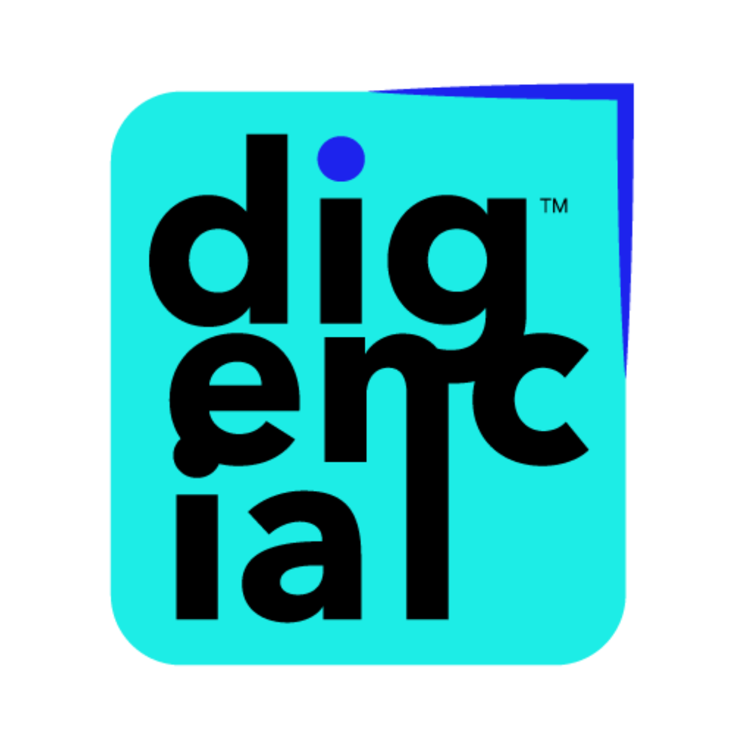 Logo oficial Digencial em ciano e preto